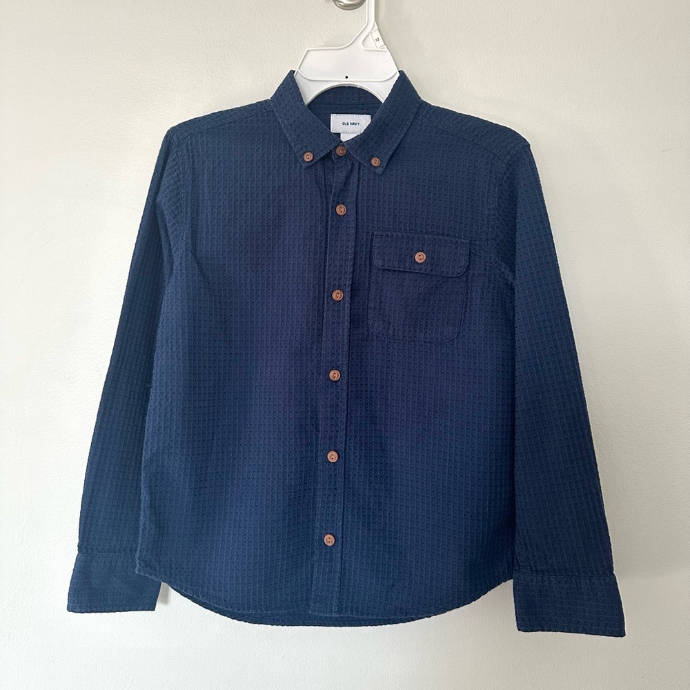 Old Navy Button Down long sleeve Shirt - Navy Blue